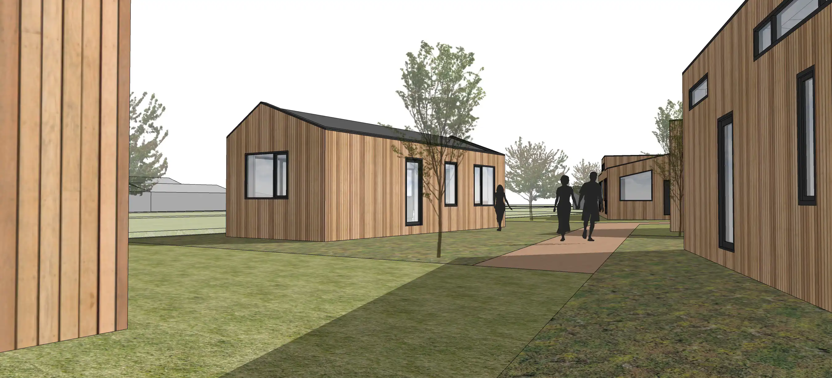 Duurzaam dorp van tiny houses